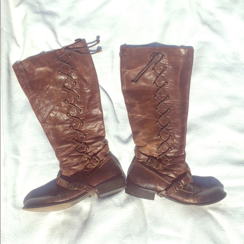 Brown Leather Boots from Anthropologie
